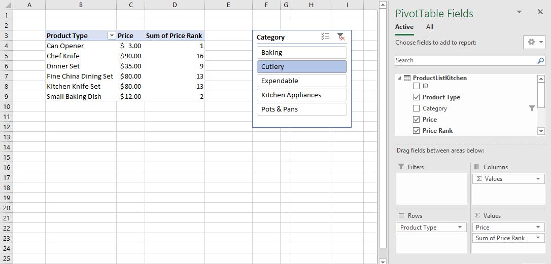 Power Pivot Principles: Dynamic Ranking based on Selection Filters