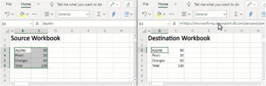 Excel For The Web Workbook Link Support