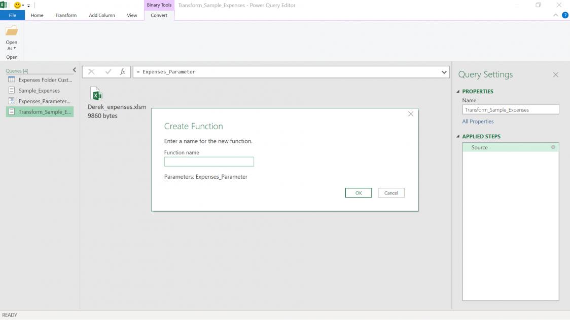 Power Query: Binary Function